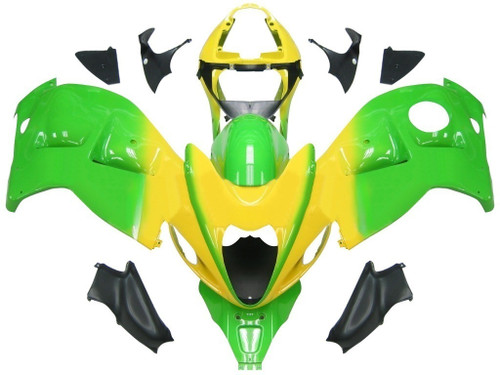 Amotopart Fairings Suzuki GSX1300 Hayabusa Green & Yellow Hayabusa Racing  (1999-2007)