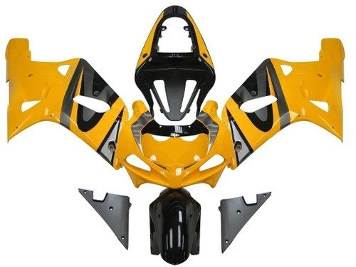 Amotopart Fairings Suzuki GSXR 600 Yellow  Silver GSXR Racing  (2001-2003)