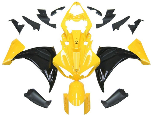 Amotopart Fairings Yamaha YZF-R1 Yellow Black  R1 Racing (2009-2011)