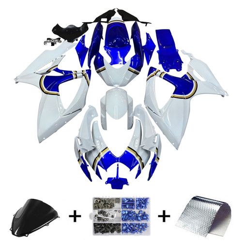 Amotopart Fairings Suzuki GSXR 600 750 White Blue Lucky Strike Racing  (2006-2007)