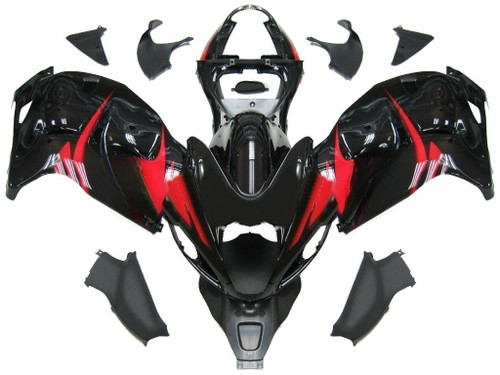 Amotopart Fairings Suzuki GSX1300 Hayabusa Black and Red Hayabusa Racing  (1999-2007)