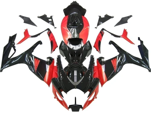 Amotopart Fairings Suzuki GSXR 600 750 Black & Red GSXR Racing  (2006-2007)