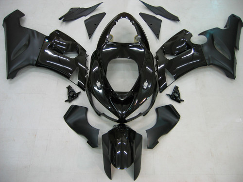 Amotopart Fairings Kawasaki ZX6R 636 Black ZX6R  Racing  (2005-2006)