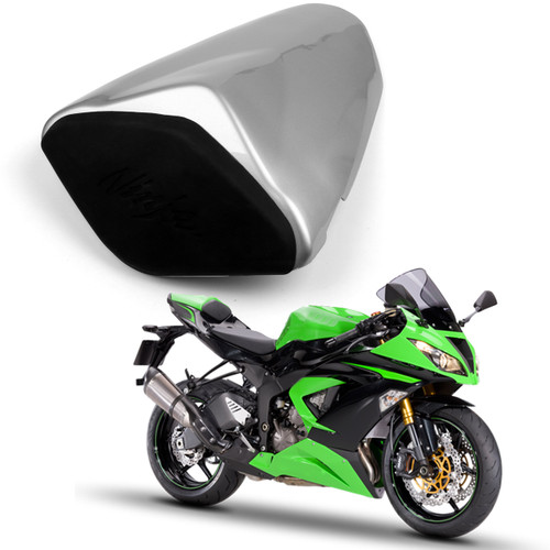 Seat Cowl Rear Seat Cover Fit For Kawasaki ZX6R ZX 636 2009-2016 Silver