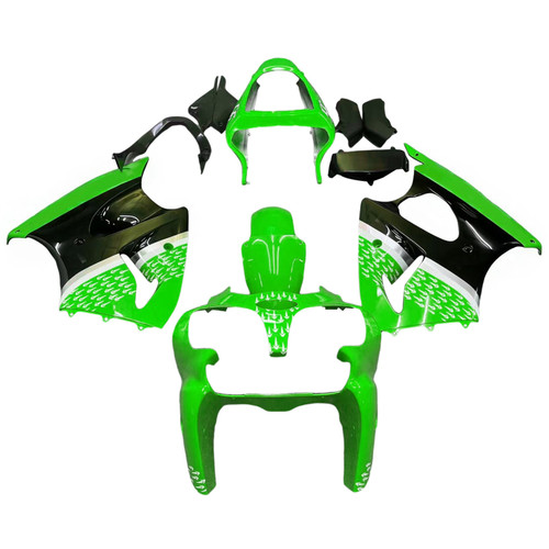 Amotopart Fairings Plastics Kawasaki ZX6R 636 00-02 ZZR600 05-08 Green Nakano 56 Racing