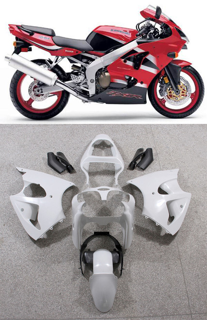 Fairings Plastics Kawasaki ZX6R 636 Red ZX6R Racing (2000-2002)