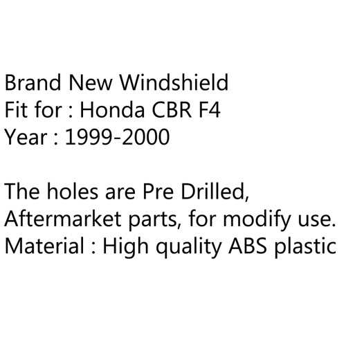 Windshield WindScreen Double Bubble Honda CBR600 F4 1999-2000 Smoke