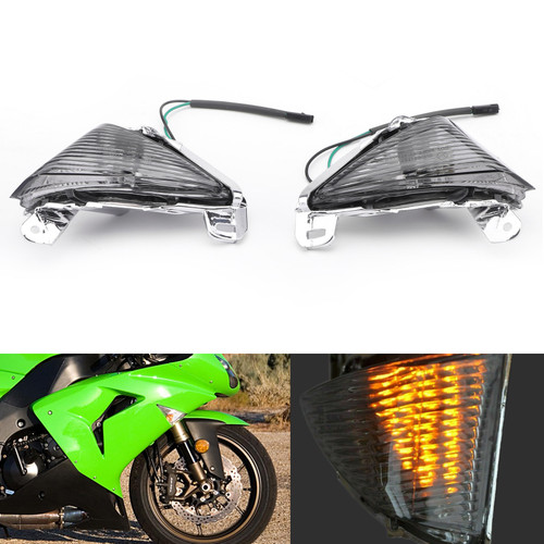 Front Turn Signals Blinker Indicator Kawasaki ZX636 ZX6R (20052010) Smoke Mad