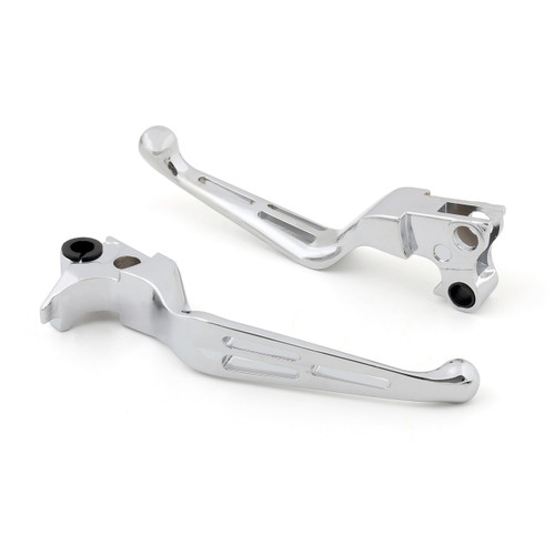 Vent Style Brake Clutch Levers Set Dyna and Touring (1996-2007) Chrome