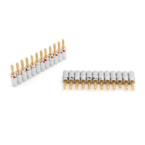 Mad Hornets 24PCS Speaker Banana Plug DIY Audio Jack Connector 24K Gold Plated