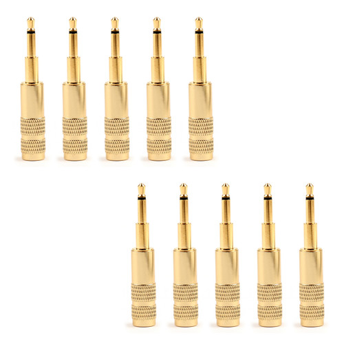 Mad Hornets 10PCS Upgraded 2.5mm Mono Jack Plug Connector Audio HD700 HE Oppo PM-1 PM-2, Gold