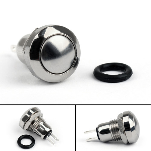 Mad Hornets 1PCS 8mm Mini 1NO 2Pin Metal Momentary Push Button Switch 3A 250V