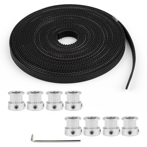 Mad Hornets 8PCs GT2 Pulley 20Teeth Bore 8mm + 5m GT2 Timing Belt For 3D Printer Part RepRap