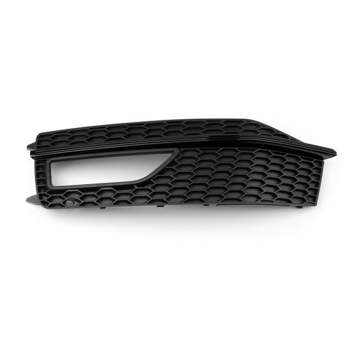 Gloss Black Honeycomb Fog Light Grilles Pair For Audi A4 B9 2016-2018 Standard Bumper