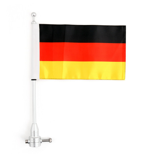 Luggage Rack Germany Flag Vertical Flag Pole For Harley Softail Iron 883, Chrome