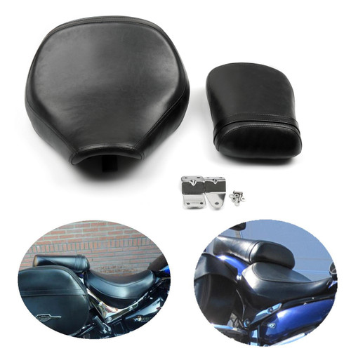 Front Rear Rider Pillion Passenger Seat for Suzuki Volusia VL800 (01-04) C50 (04-13) Black (M512-F025-Black)