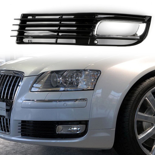 ABS Car Lower Bumper Grille Fog Light Grill w/Chromed For Audi A8 D3 08-10 Left