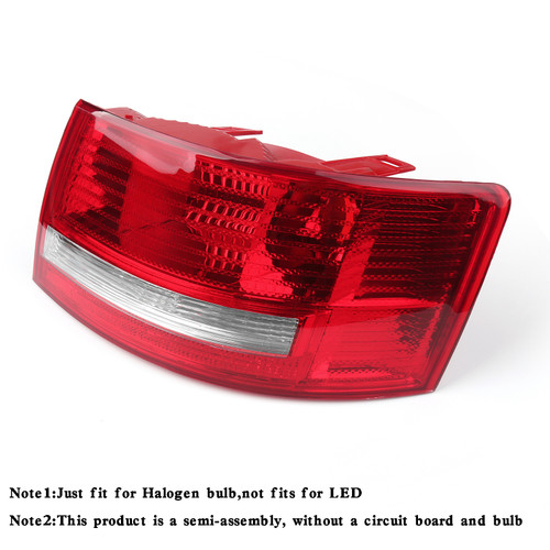 Right Passenger Side Tail Light Cover For Audi A6 Quattro S6 06-08 Halogen