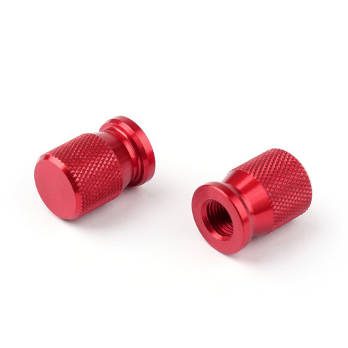 CNC Tire Valve Wheels Stem Pressure Dust Caps For Universal Honda Kasasaki Yamaha Red