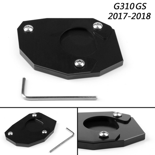 CNC Kickstand Side Plate Stand Extension Pad For BMW G310R G310GS 2017-18 Black