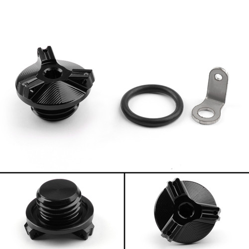 M20 Engine Oil Filler Plug Fill Cap Screw For Kawasaki KLX250 D-TRACKER VERSYS650 VERSYS1000 NINJA 400R NINJA 600R Z1000 Black