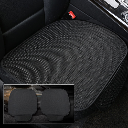 Ice Silk Car Front Seat Cover Full Surround Breathable For Auto Chair Cushion Black