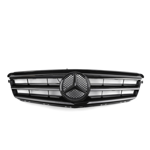 LED Star Emblem Grille Set for Mercedes Benz C Class W204 C300 C350 08-14 Black