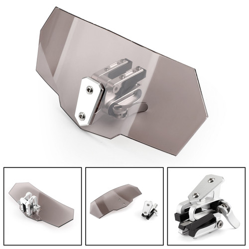 Universal Adjustable Windshield Extension Deflector For Honda Yamaha Smoke