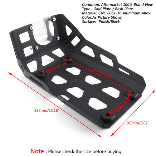 Bash Skid Plate Engine Guard Protector for BMW G310GS G310R 17-20 Black