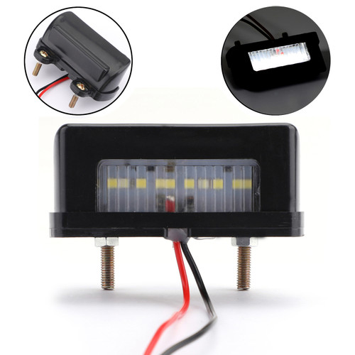 LED Rear Tail License Plate Brake Number Plate Light Mini Taillight Black