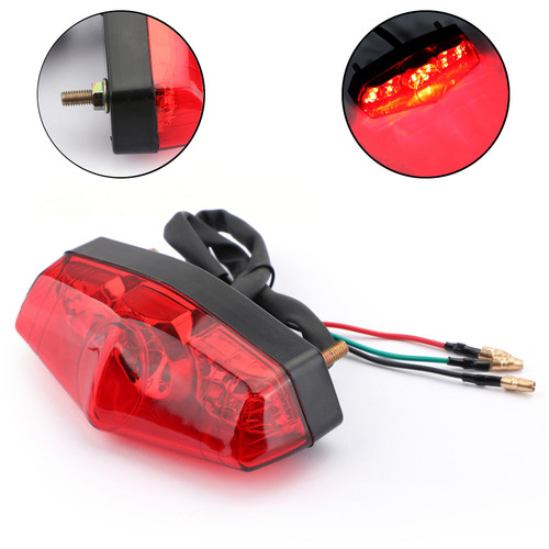 LED Red Brake Stop Running Rear Tail Light Lamp For Universal Motorcycle Red