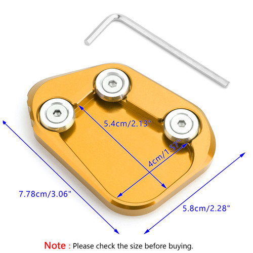 Kickstand Side Stand Extension Enlarger Pad For Honda CBR250RR 17-18 Gold