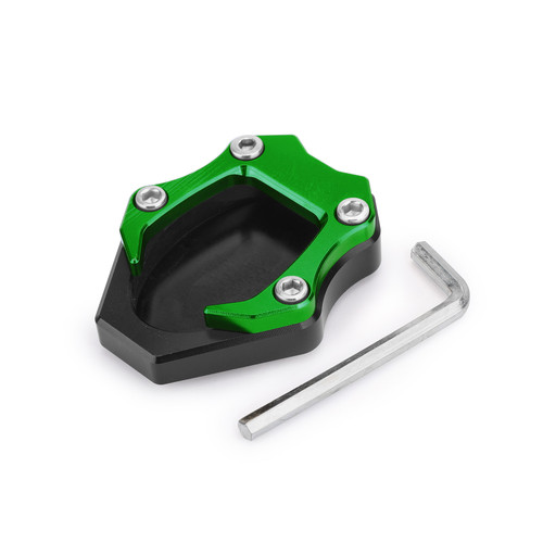 CNC Kickstand Side Stand Plate Extension Pad For Kawasaki Ninja 400 250 18 Green