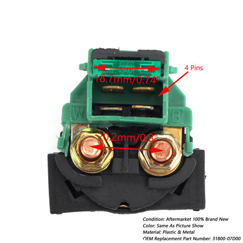 Starter Relay Solenoid For SUZUKI LT-F500F LTF500F QUADRUNNER 500 4x4 98-02 Kawasaki KVF360 Prairie 360 03-06