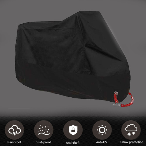 L Size Bike Motorcycle Cover Waterproof Scooter Outdoor Rain Protector Black