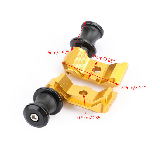 CNC Chain Adjuster Block W/Swingarm Spools Slider For YAMAHA MT-07 FZ-07 14-18 Gold