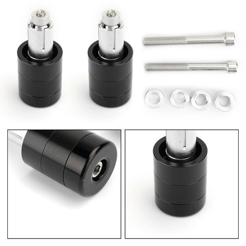 Anti Vibration 7/8" 22mm Handle Bar End Cap M6 / M8 Weight Slider Reducing Black