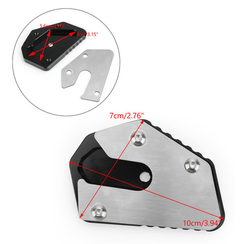 CNC Side Stand Kickstand Pad Extension Plate For SUZUKI V-STROM 650 DL650 12-19 650 XT 17-19 Black