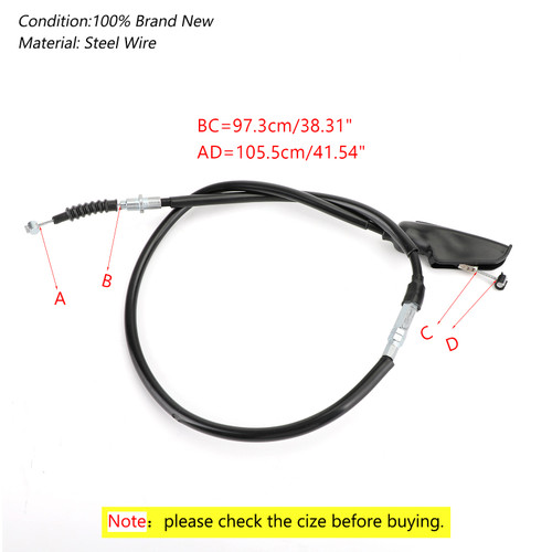 Clutch Cable Wire Line Replacement 1SB-F6335-00 for Yamaha XTZ125 Black