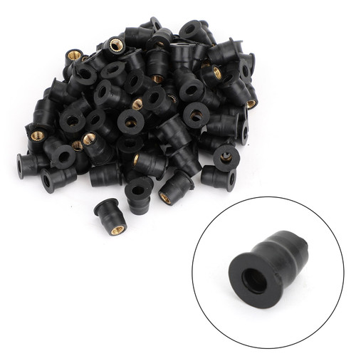 100 Quantity 10-32 M5 Rubber Well Nut Windscreen & Fairing 3/8 Wellnuts-5mm