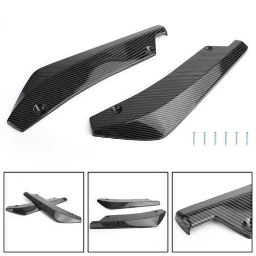 2x Auto Carbon Fiber Rear Bumper Lip Diffuser Splitter Canard Protector Top Carbon