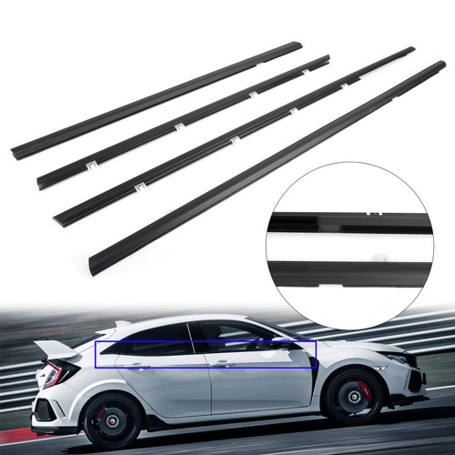 4pcs Car Weatherstrip Window Moulding Trim Seal Belt For Honda Civic 12-15 Black 4pcs Car Weatherstrip Window Moulding Trim Seal Belt For Honda Civic 12-15 Black