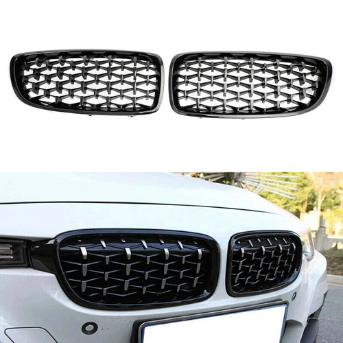 Diamond Front Upper Grille For BMW 4 Sereis F32 F33 F36 F82 M4 All Models 14-18 Black