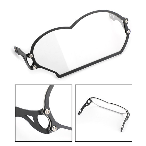 Tranparent Headlight Guard Protector Cover for BMW R 1200 GS / ADV 2004-2012 Black