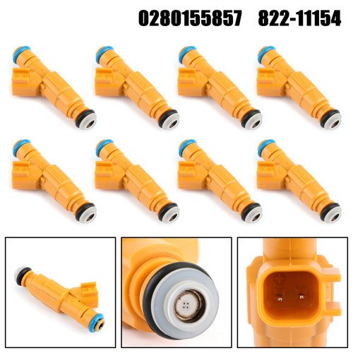 8PCS Fuel Injectors 0280155857 For Ford Crown Victoria 99-00 E-350 F-250 Super Duty 99 Yellow