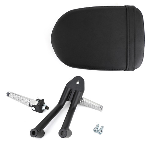 Rear Passenger Seat Cushion Pillion Pad & Foot Pegs Kit Fit for Honda CMX300 Rebel 300 CMX500 Rebel 500 17-20 Black