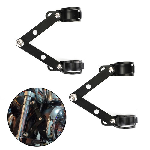 28mm-41mm Fork Headlight Mount Bracket Universal Motorcycle Head Lamp Holder Adapter Black