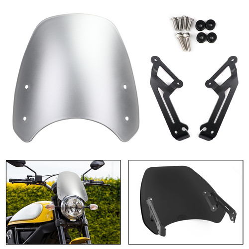 Windshield Windscreen Wind Defector protection For Ducati Scrambler 2015-2018 Silver