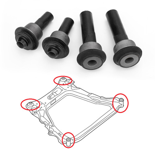 4 Engine Cradle Front Subframe Crossmember Bushing Fit For Nissan Juke F15 Leaf ZE0 11-15 Nissan Rogue X-Trail T31 Renault Koleos 07-15