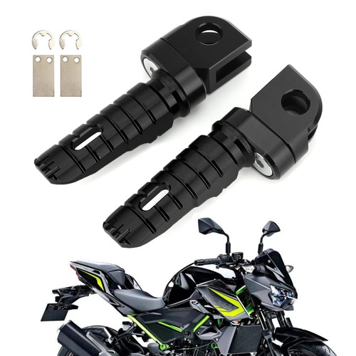 Front Footpegs Fit For KAWASAKI Z650 Z900 17-20 ER-6N 6F 09-16 ZX-10R 08-10 NINJA 650 250/R 1000/Z1000SX 12-20 Black